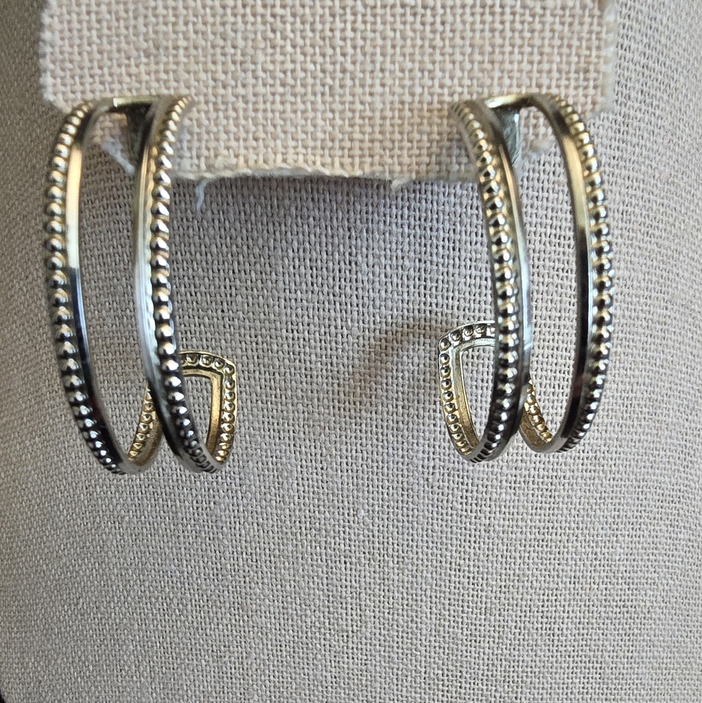 Silver Milgrain Edge Earrings